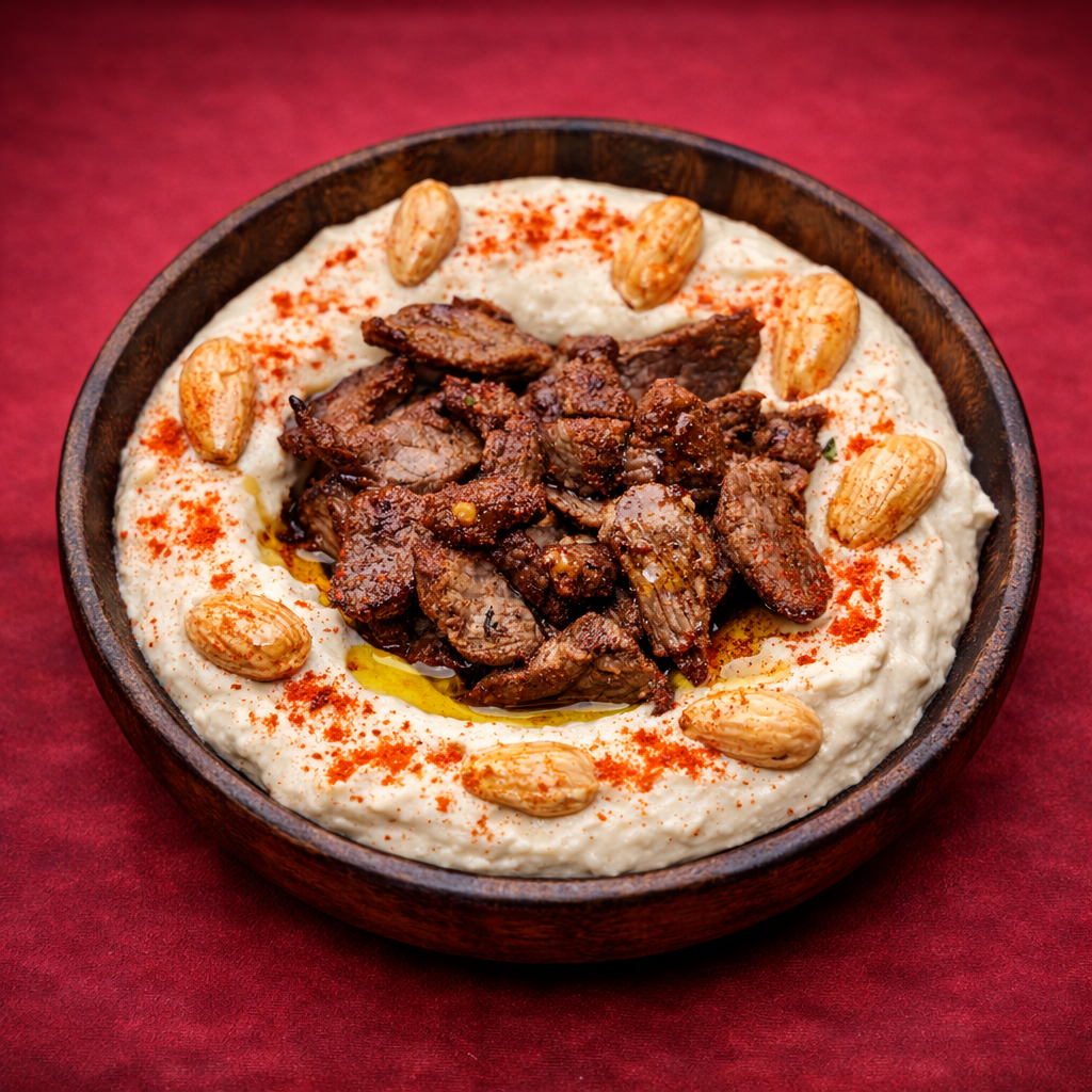 Hommos m. Lammfleisch